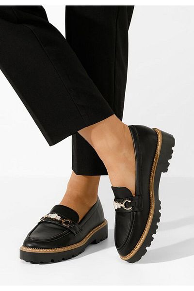 B T Shoes Aelle women's black loafers