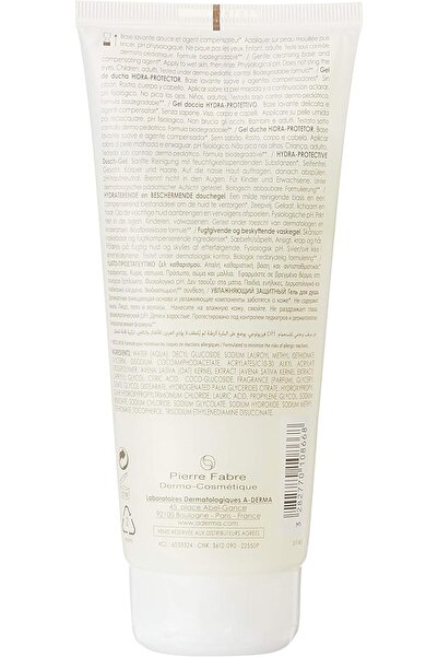 A-DERMA Hydra Protective Shower Gel | For Face, Body and Hair | Soap Free | For Fragile Skin | 200ml