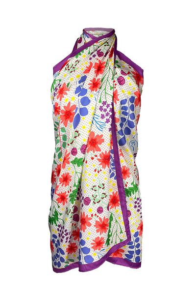 Bolder Lana-Crispy Flower Pattern Pareo See-through Γυαλιστερό ύφασμα-95cm*145cm