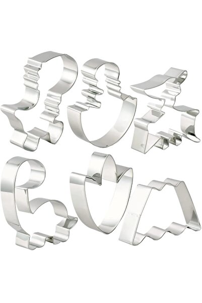 Keniao Комплект от 6 форми за торта Keniao, неръждаема стомана, сребрист