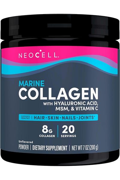 Neocell Marine Collagen with Hyaluronic Acid, MSM and Vitamin C, Keto Collagen Supplements, for Skin