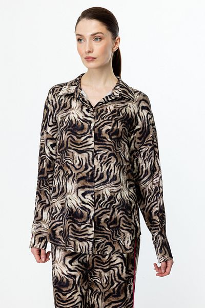 ON Stripe Detailed Zebra Print Shirt