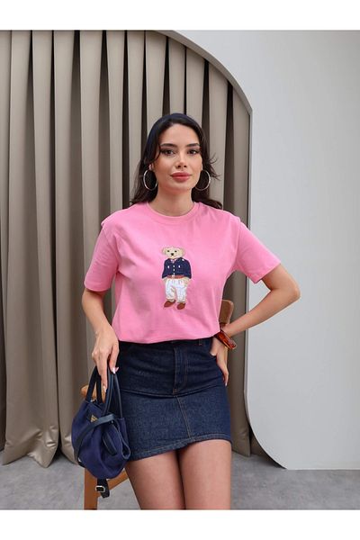 ESRAHELVACI Tricou cu ursuleț brodat