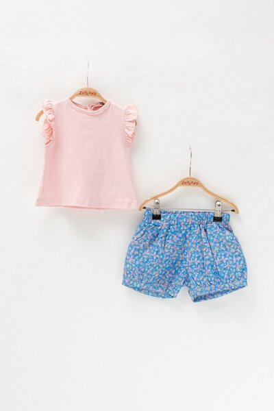 Zeyland Set aus T-Shirt mit Rüschenärmeln und Shorts mit Blumentaschen für Babys (3–36 Monate)
