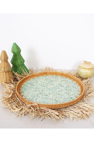 did homeware Risus Decorative Rattan Pearlescent Tray