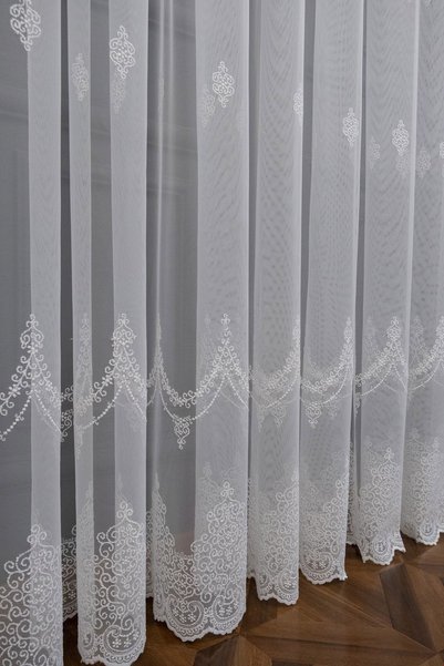 Brillant Sewing, Scattered Damask Living Room Model Design, 3-Layer Pleated Sheer Curtain