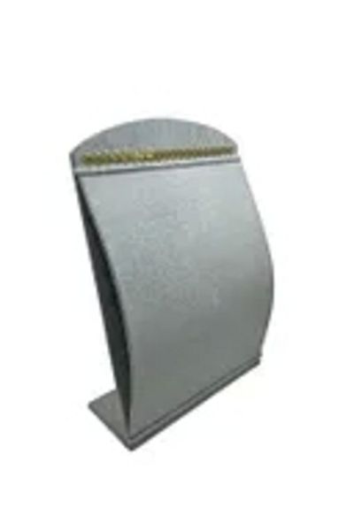MeGass Dekor Domestic Production Suede Fabric Gray Color 34 cm / 24 cm Upright Curved Jewelry Stand