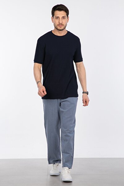 BARRELS AND OIL Gipeli Waffle Basic T-Shirt - Indigo