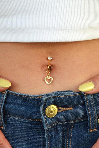 Sacce Scarves&Accessories No Hole Needed Heart Figured Compression Belly Piercing with Magnet