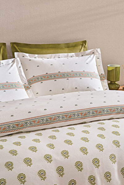 Puffy Beige Lotus Double Pique Set