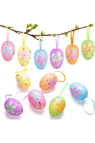 Melliex Set 12 oua de Pasti Melliex, plastic, multicolor, 5,5 x 3,8 cm