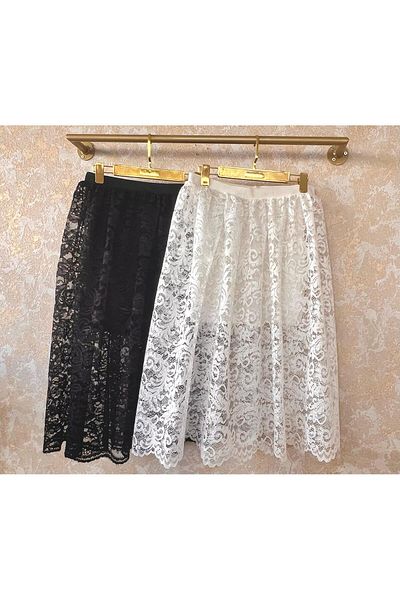 bernaaydın Berna Aydin ​​Tulle Guipure White Skirt