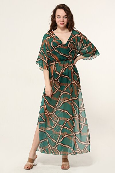 Bolder Lolita Green Chain Pattern Beach Dress