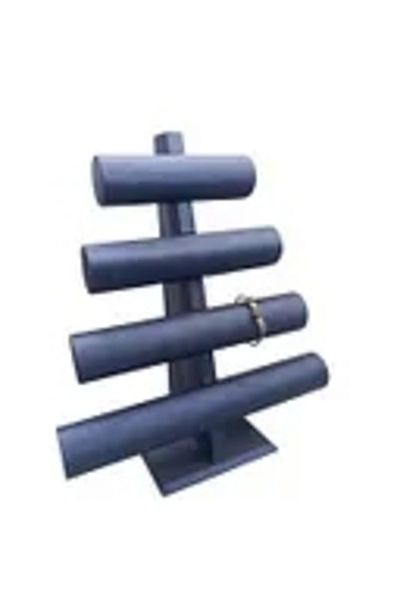 MeGass Dekor Domestic Production Luxury Imera Leather Fabric Navy Blue Color Length 38 cm Width 33 cm 4-Piece t Model Bracelet Display
