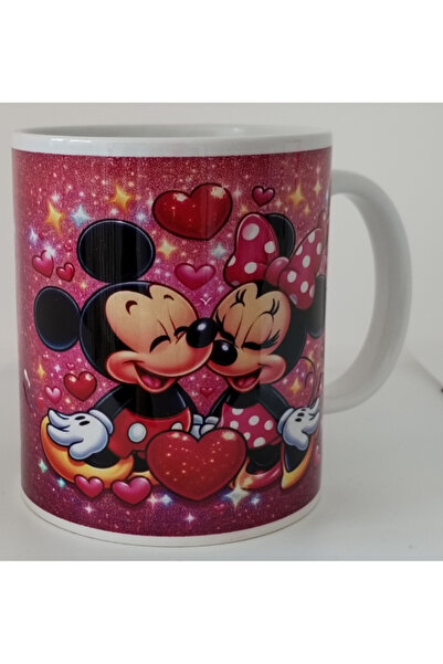 OEM Εξατομικευμένη λευκή κούπα "Μίκυ και Μίνι 3", INOVATIX®. 330ml