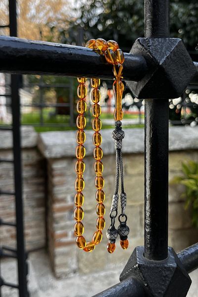dergah tesbih Dice Colored Kazaz Tassel Fire-i Squeeze Amber Prayer Beads