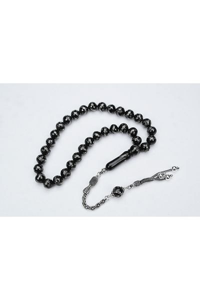 Skygo Oltu Stone Sphere Model Double Zigzag Quadruple Embroidered Rosary