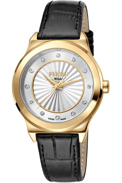 Ferre Milano FM1L125L0211 Watch FM1L125L0211 Women Golden Tone with Silver Tone dial Quartz mechanism
