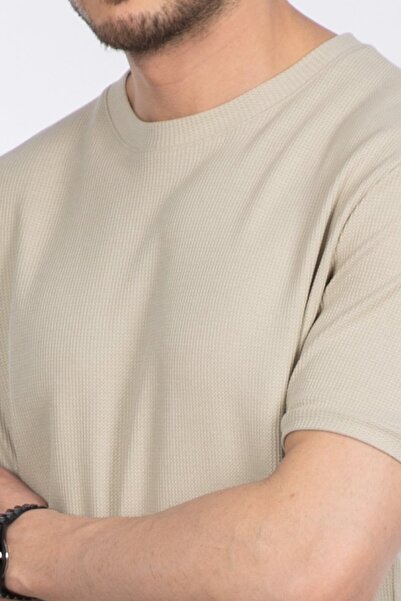 BARRELS AND OIL Gipeli basic waffle t-shirt - stone