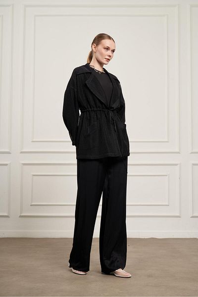 FTZ WOMEN Women's Mesh Detail Suit Black 31087