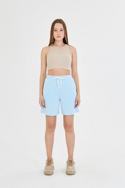 TRENDHİLL Pantaloni scurți din bumbac pentru femei Baby Blue 7001-BM