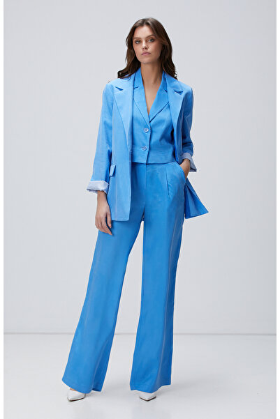 Network Mavi Cupro Pantolon