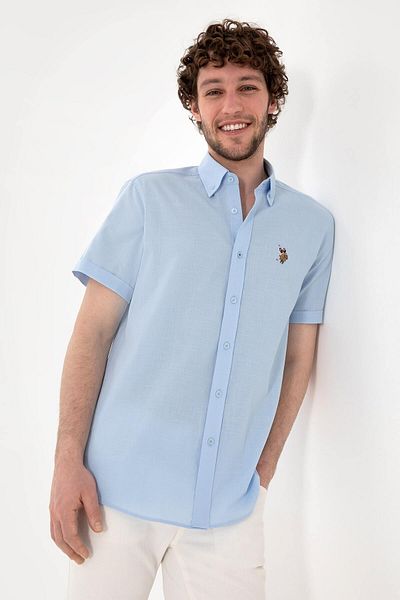 U.S. Polo Assn. Elfygl025y Cămașă albastru deschis pentru bărbați 2083854