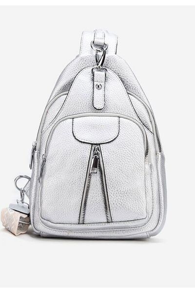 B T Shoes Rucsac dama Abbra argintiu