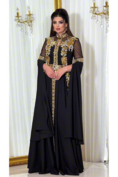 ZENABİYEM Zena Fashion Özel Tasarım Gold Işlemeli Kaftan