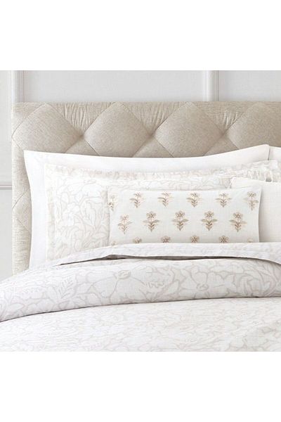 Orange Bed & Bath Tonal Floral Cotton Bedspread Set 8 Pieces