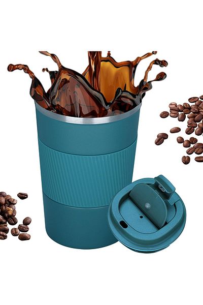 COOYA Portable Stainless Steel Coffee Mug, Leak proof and Non-slip, Ideal for Office and Trips