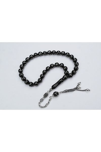 Skygo Oltu Stone Sphere Model Single Zigzag Nine Diamond Embroidered Rosary