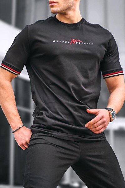 Madmext Černé pánské tričko Basic