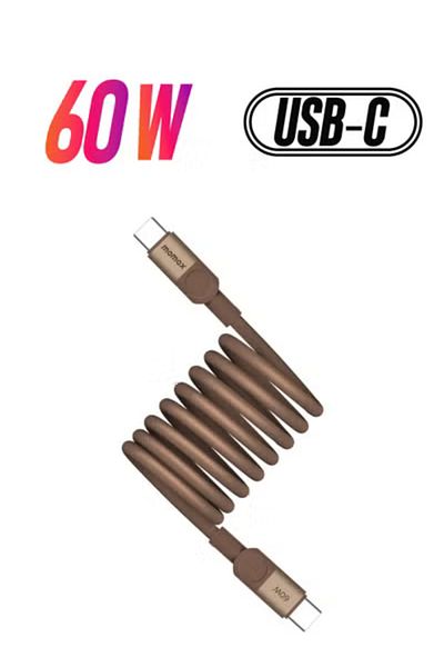 Momax Mag Link 60W QC 3.0 (2 Meter) USB-C to USB-C Fast Charging Magnetic Cable - Desert Titanium