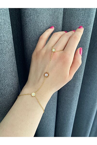 Lucky BE Collection LUCKY B&E BEYAZ TEK TAŞ ROMA RAKAMI ŞAHMERAN ÇELİK BİLEKLİK GOLD