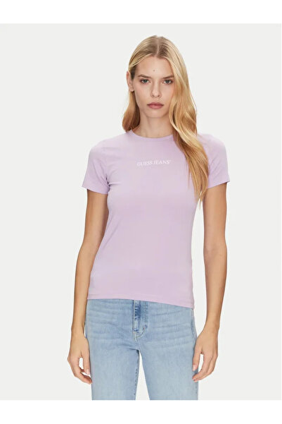 Guess Jeans Dámske fialové tričko w4yl01 Guess džínsy