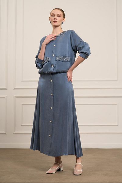 FTZ WOMEN Costum de damă Cupra cu fustă Indigo 31063