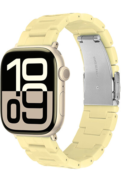 PSGT Reçine Saat Kayışı Apple Watch Band 49/46/45/44mm Çelik Bilezik Serisi 10 9 8 7 6 Se 5 4 Ultra 2