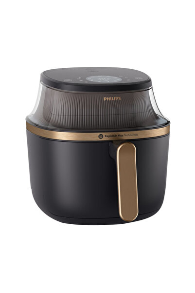 Philips مقلاة هوائية L-4.2L، 1400 وات، نافذة شفافة، 16 طريقة للطهي، RapidAir+، أسود - NA322/00