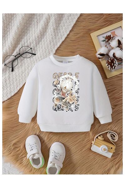 Massgai Unisex Child Monkey D. Gear Anime με στάμπα βαμβακερή φούτερ με λαιμόκοψη
