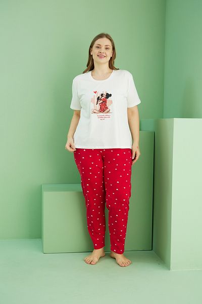 Siyah İnci Σετ πιτζάμες από βαμβακερό σχέδιο Curve Plus Size Oversize 25113780
