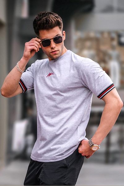 Madmext Graues Basic-T-Shirt für Herren
