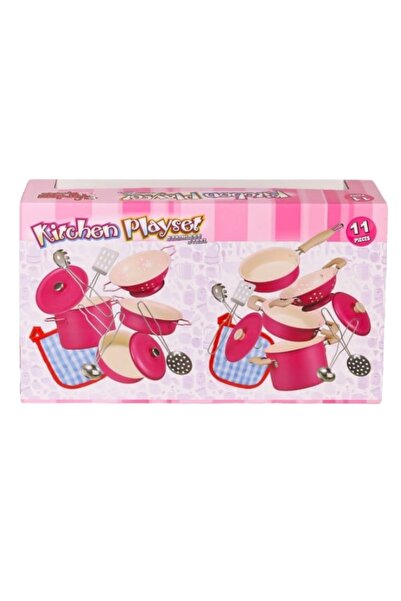 Vardem I Chose I Bought Kitchen 1818-6A Pink Enamel Pot Pan Kitchen Set 8 Pieces 3