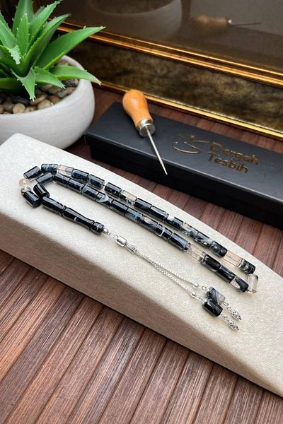 dergah tesbih Ateş-i Squeeze Moire Amber Prayer Beads