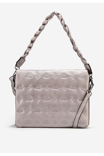 B T Shoes Geanta Crossbody Accenta argintie