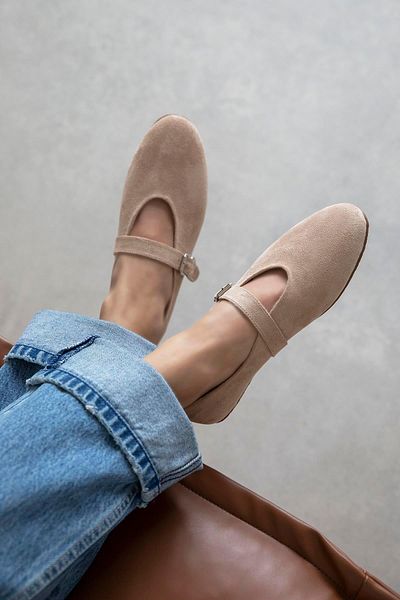 STRASWANS Jun Γυναικείες Suede Ballerinas, Skin Model Παπούτσια