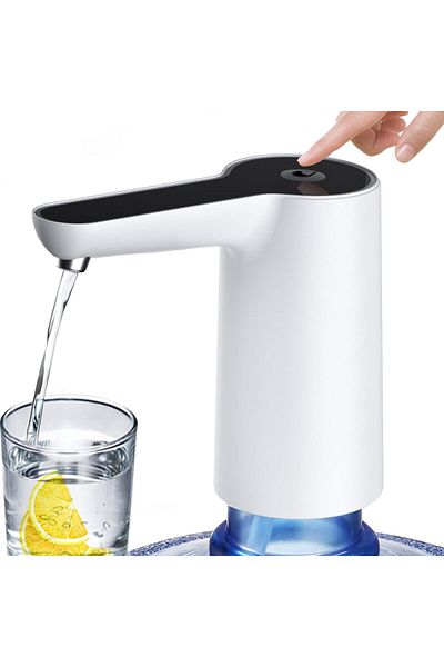 COOYA USB Rechargeable Battery Water Dispenser Pump for 20L Bottle, Easy Operation, Electric, White