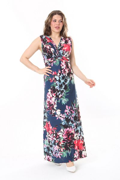 Şans Rochie de damă cu curea de mărime plus detaliată în piept colorat - 65N37966