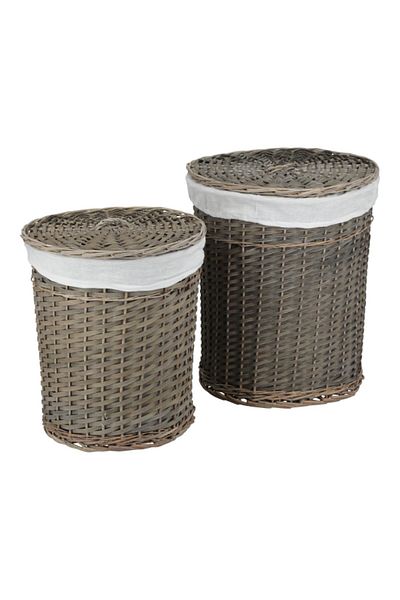 HONEYBEE 2-Piece Round Laundry Hamper Willow