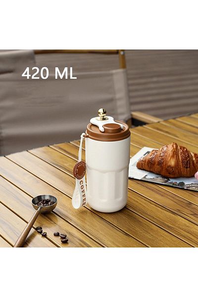 COOYA 420ml Insulated Travel Coffee Mug,Stainless Steel Vacuum Cup,Durable Leakproof Tumbler Thermal